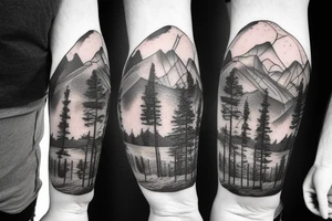 Montana mountain scene with a horse tattoo idea