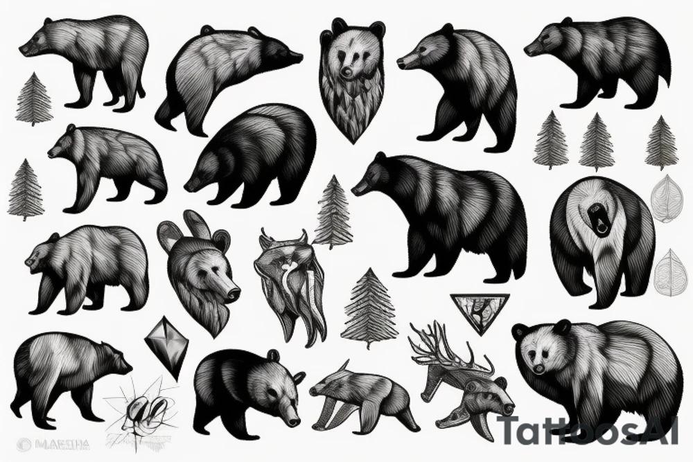 Montana bear tooth mountains tattoo idea