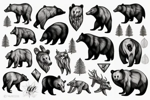 Montana bear tooth mountains tattoo idea