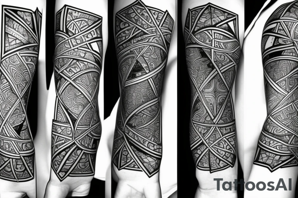 sagiatarius with bow, modern & geometric style tattoo idea
