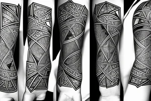 sagiatarius with bow, modern & geometric style tattoo idea