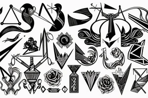 sagittarius with bow, modern & geometric style tattoo idea