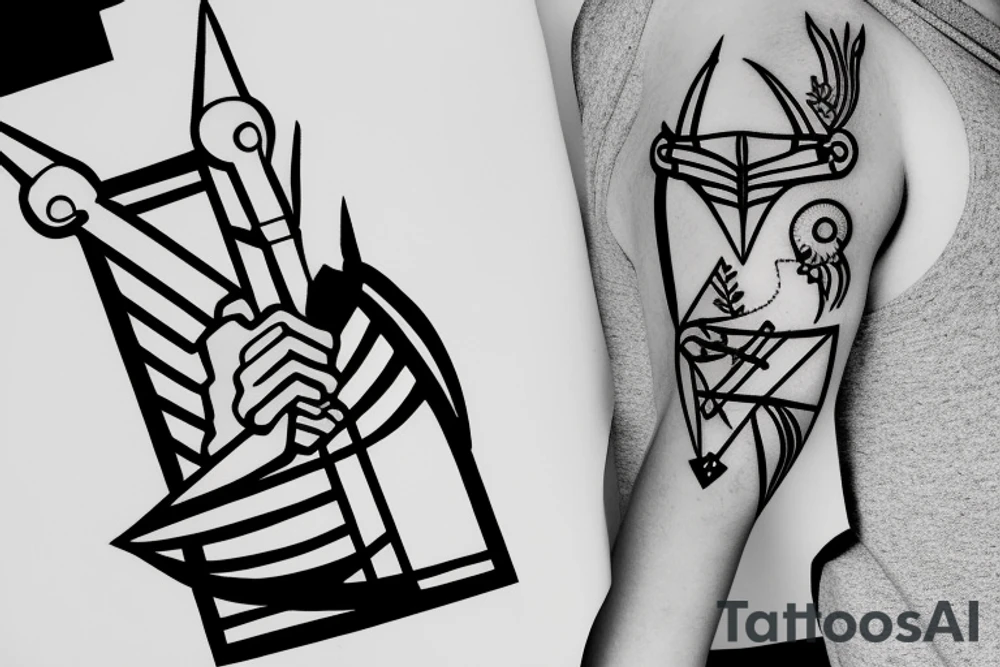 sagittarius with bow, modern & geometric style tattoo idea sagittarius with bow, modern & geometric style tattoo idea