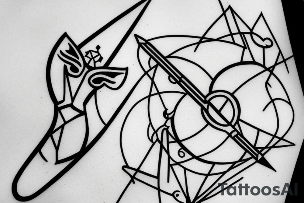 sagittarius with bow, modern & geometric style tattoo idea sagittarius with bow, modern & geometric style tattoo idea