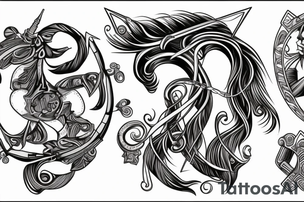 sagittarius with bow tattoo idea