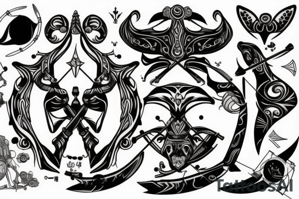sagittarius with bow tattoo idea