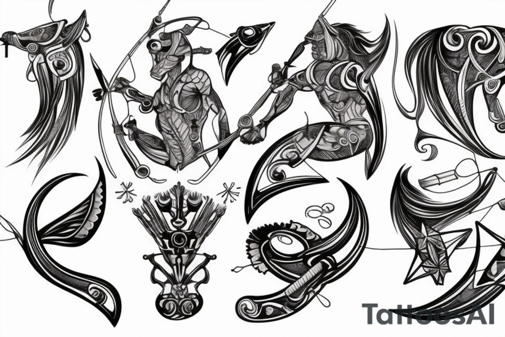 sagittarius with bow tattoo idea