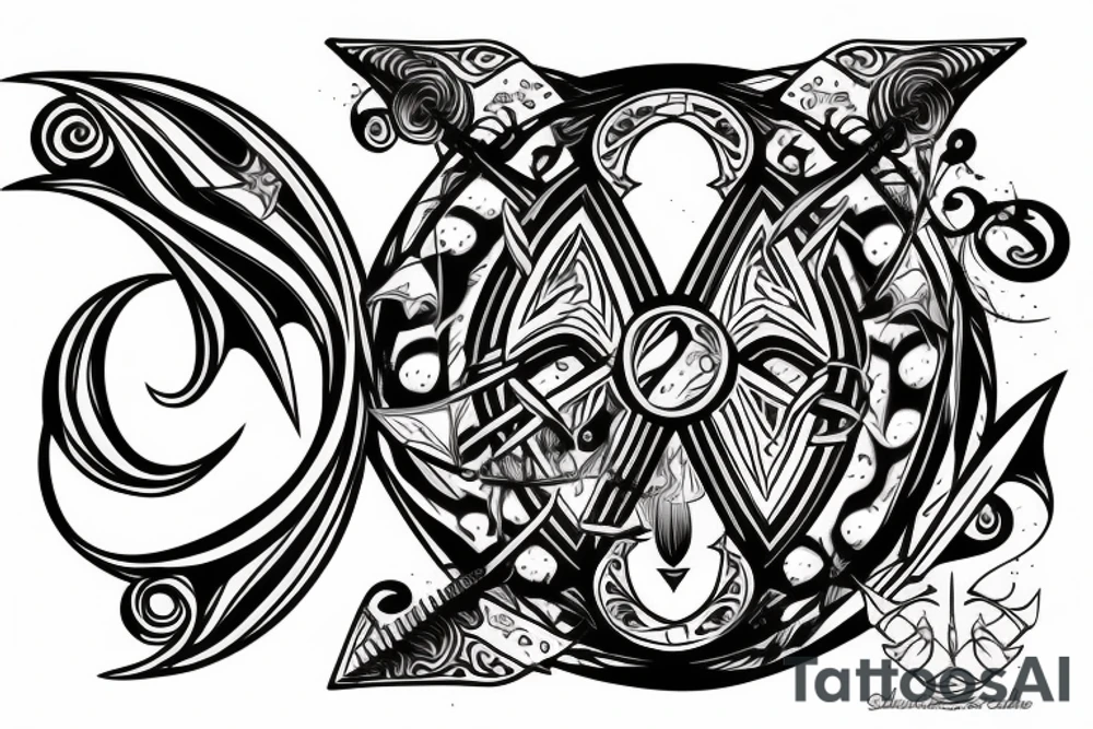 sagittarius bow planet stars elf tattoo idea