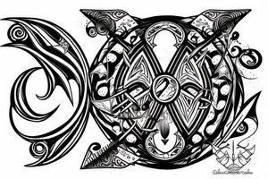 sagittarius bow planet stars elf tattoo idea