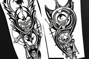 sagittarius bow planet stars elf tattoo idea