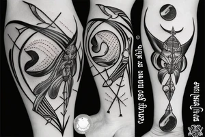 sagittarius bow planet stars elf tattoo idea