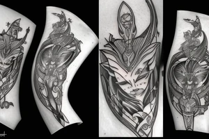 sagittarius bow planet stars elf tattoo idea