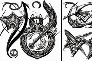 sagittarius bow planet stars elf tattoo idea