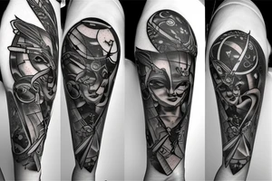 sagittarius bow planet stars elf tattoo idea