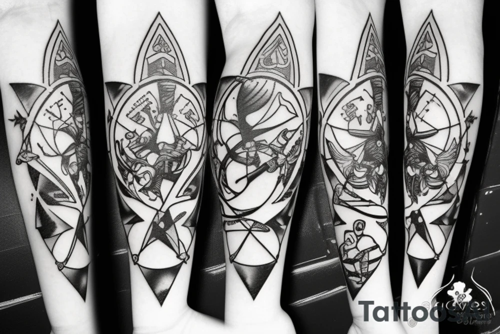 sagittarius bow planet stars elf tattoo idea