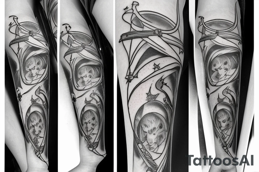 sagittarius bow planet stars elf tattoo idea