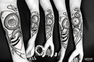 sagittarius bow planet stars elf tattoo idea
