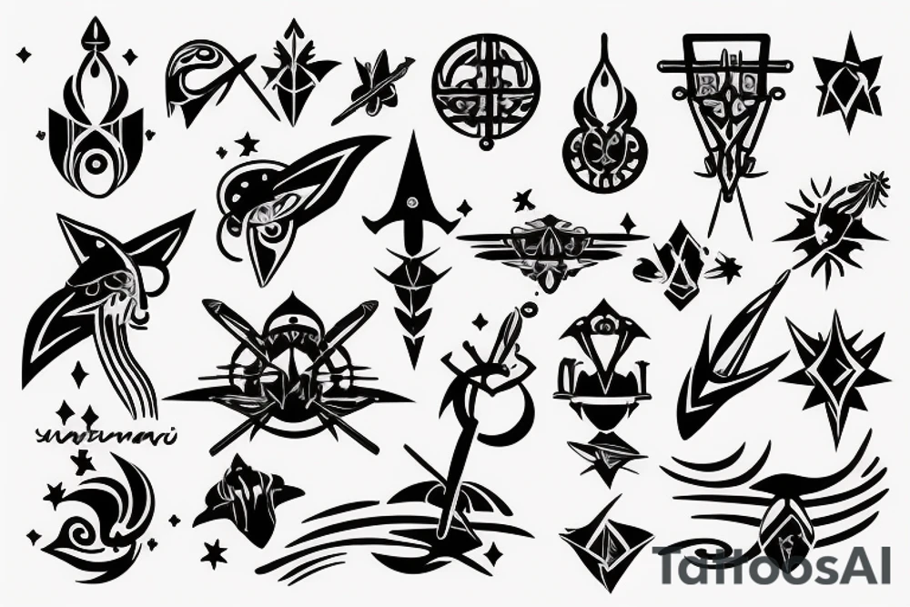 sagittarius bow planet stars elf tattoo idea