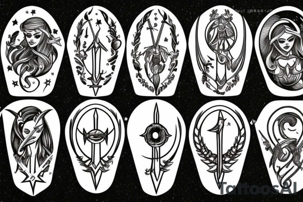 sagittarius bow planet stars elf tattoo idea