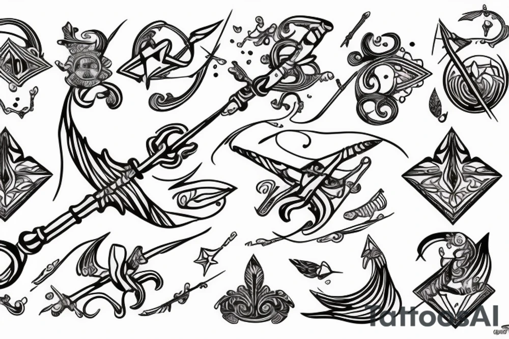 sagittarius bow planet stars elf tattoo idea