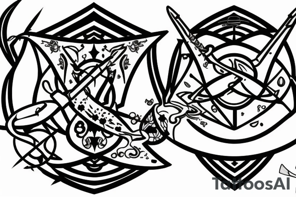 sagittarius bow planet stars elf tattoo idea