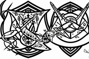 sagittarius bow planet stars elf tattoo idea