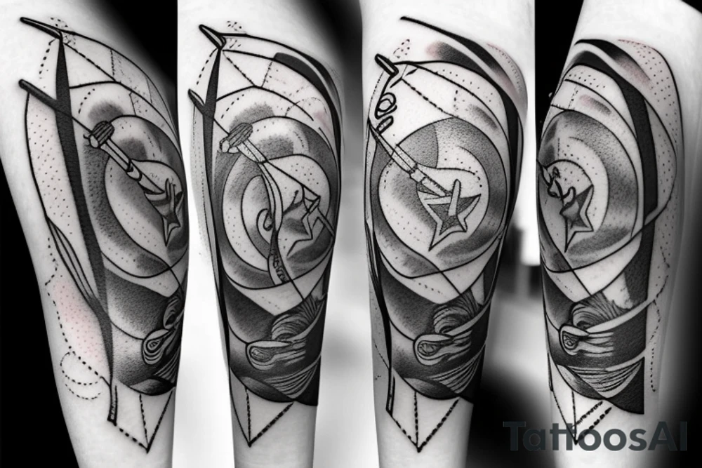 sagittarius bow planet stars elf tattoo idea