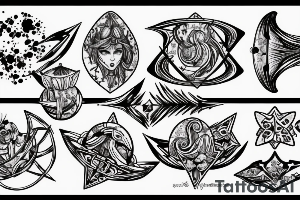 sagittarius bow planet stars elf tattoo idea
