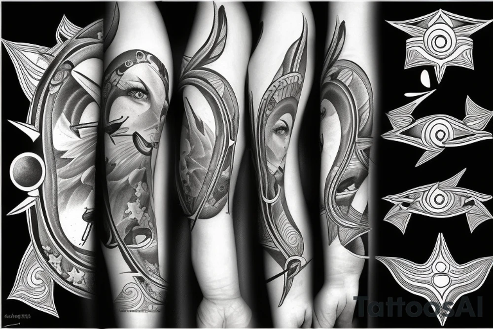 sagittarius bow planet stars elf tattoo idea