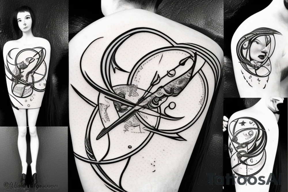 sagittarius bow planet stars elf tattoo idea