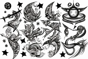 sagittarius bow planet stars elf tattoo idea