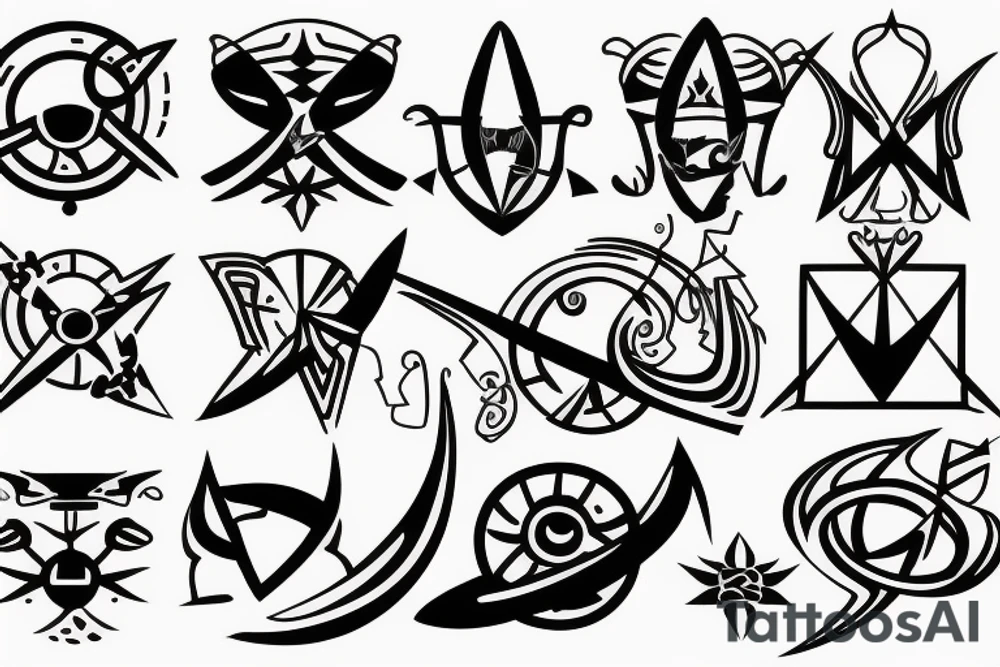 sagittarius bow planet stars elf tattoo idea