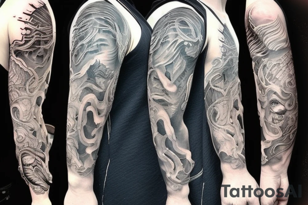 Poseidon Sleeve tattoo idea