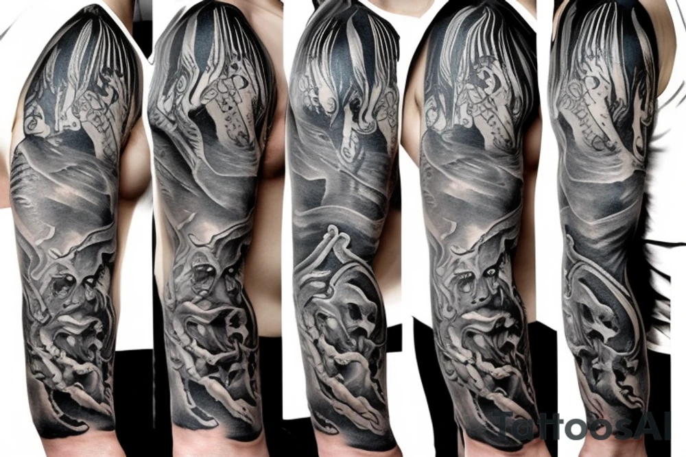 Poseidon Sleeve tattoo idea