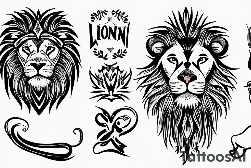 lion on the church tattoo idea