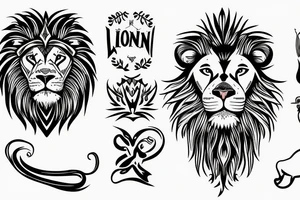 lion on the church tattoo idea