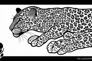 leopard lying down in an acacia tree tattoo idea