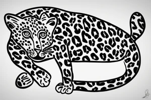leopard lying down in an acacia tree tattoo idea