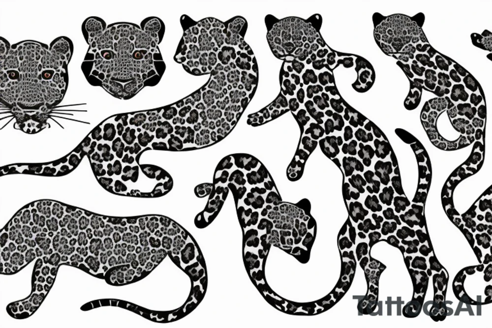 stalking leopard tattoo idea