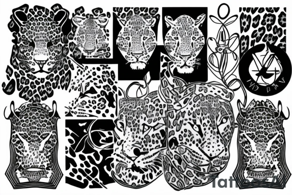 stalking leopard tattoo idea