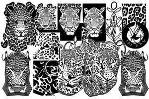 stalking leopard tattoo idea
