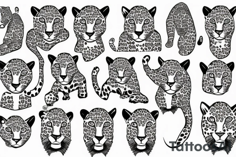 outline of a leopard tattoo idea