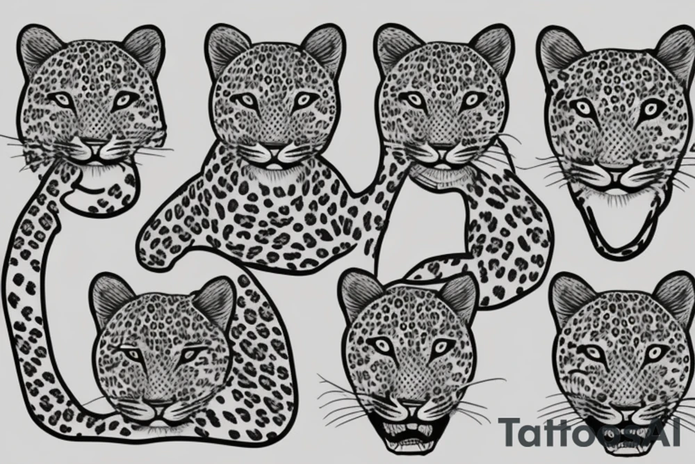 outline of a leopard tattoo idea