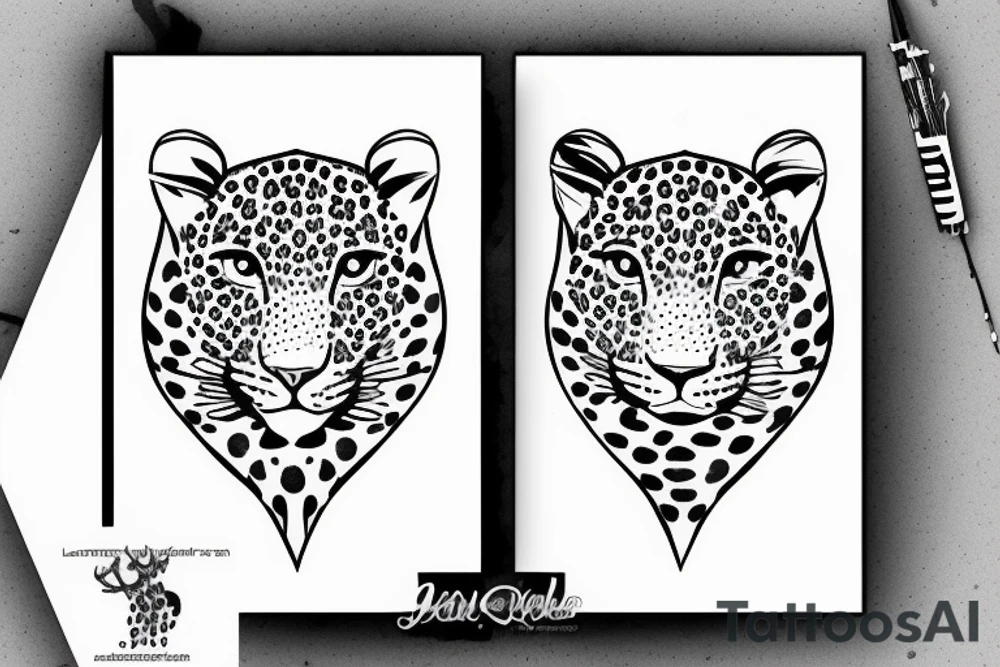 outline of a leopard tattoo idea