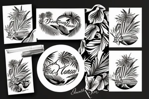 tropical island tattoo idea
