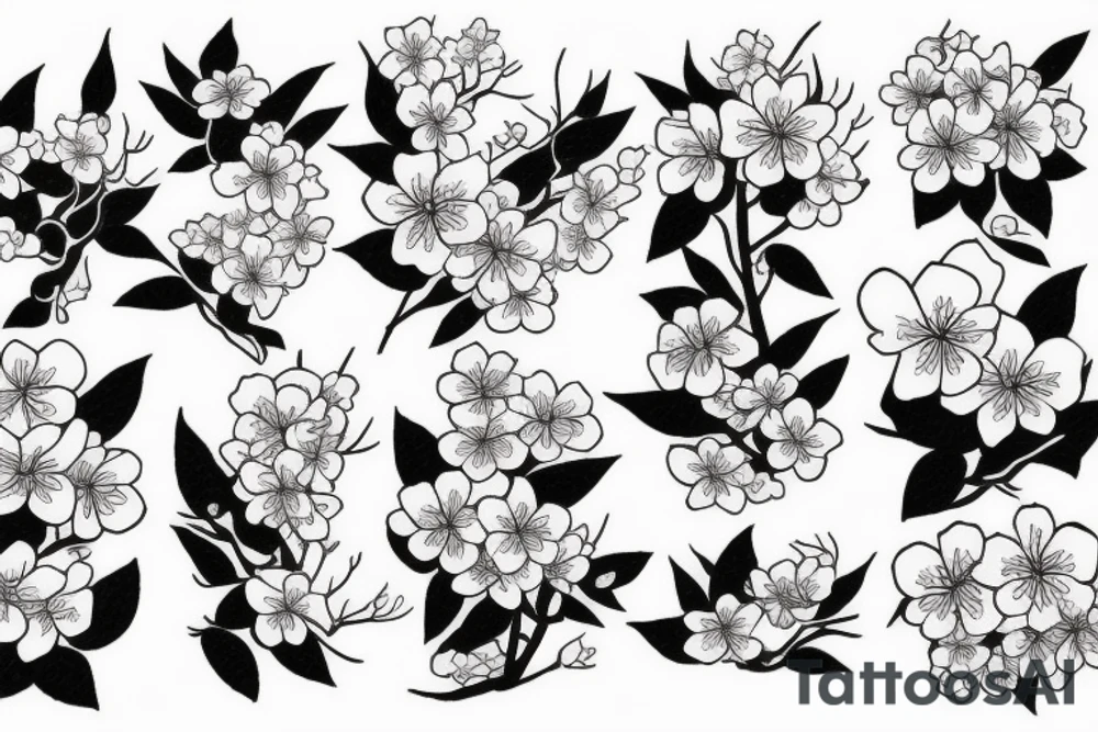Japanese imagery with cherry blossom pedals tattoo idea