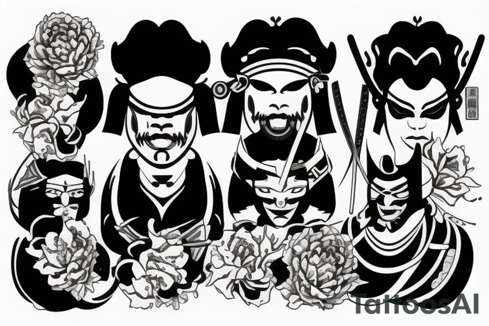 Samurai with pedals tattoo idea