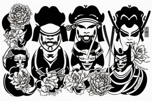 Samurai with pedals tattoo idea