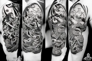 Samurai with pedals tattoo idea