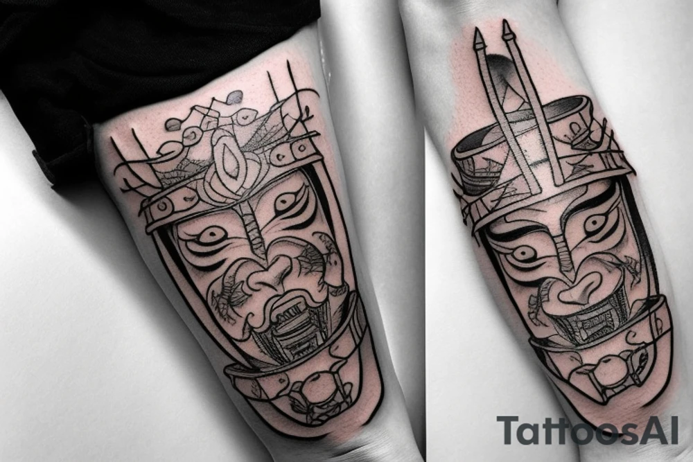 Samurai with pedals tattoo idea